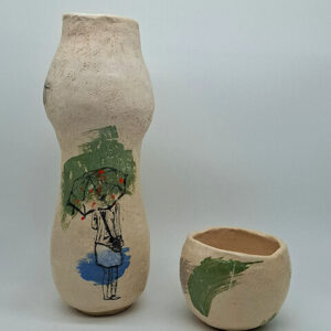 Muchacha con paraguas - Yolanda Arango